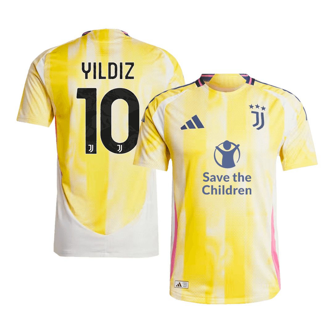 Authentic YILDIZ #10 Juventus Away Soccer Jersey 2024/25 - Save The Children Sponsor