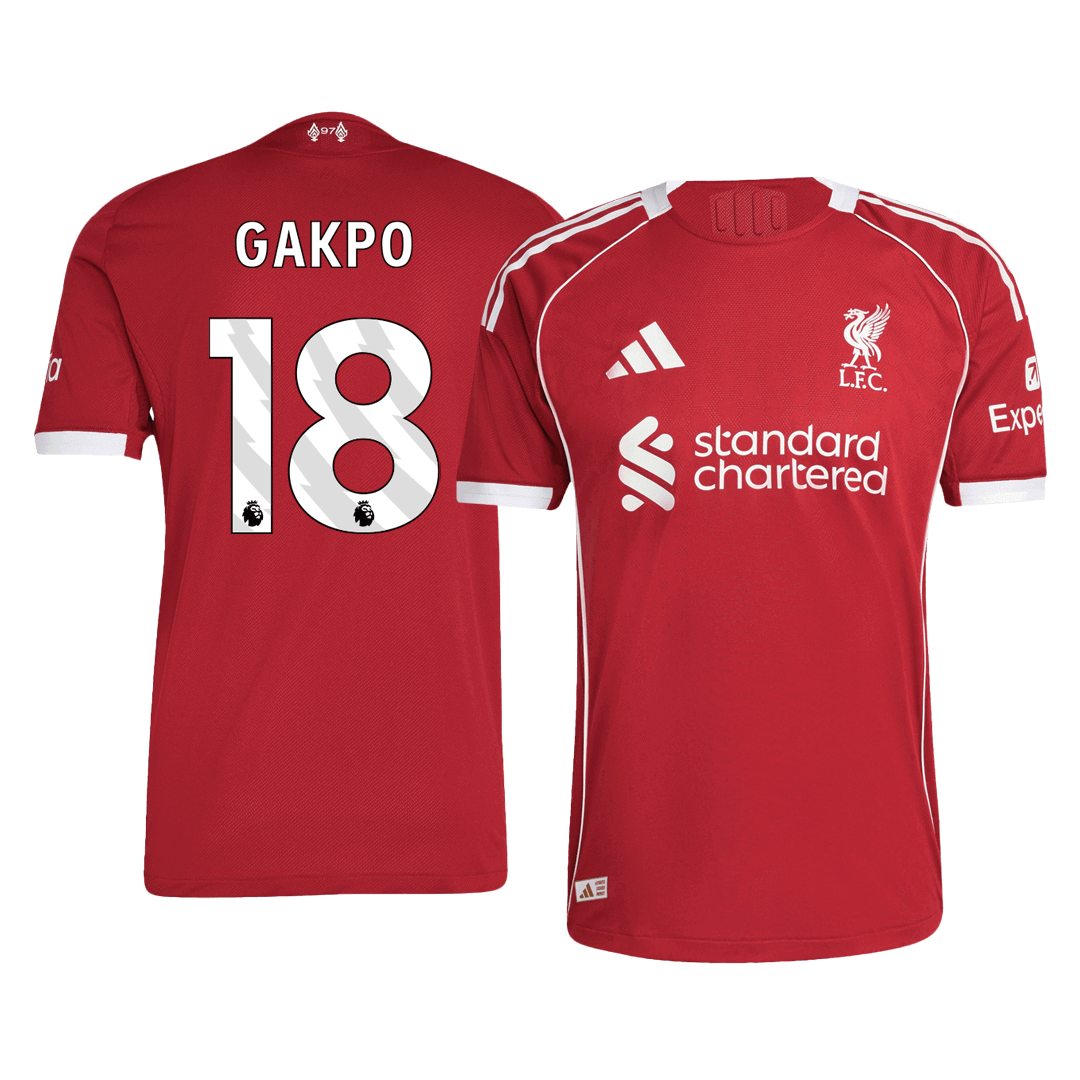 Authentic GAKPO #18 Liverpool Home Soccer Jersey 2025/26