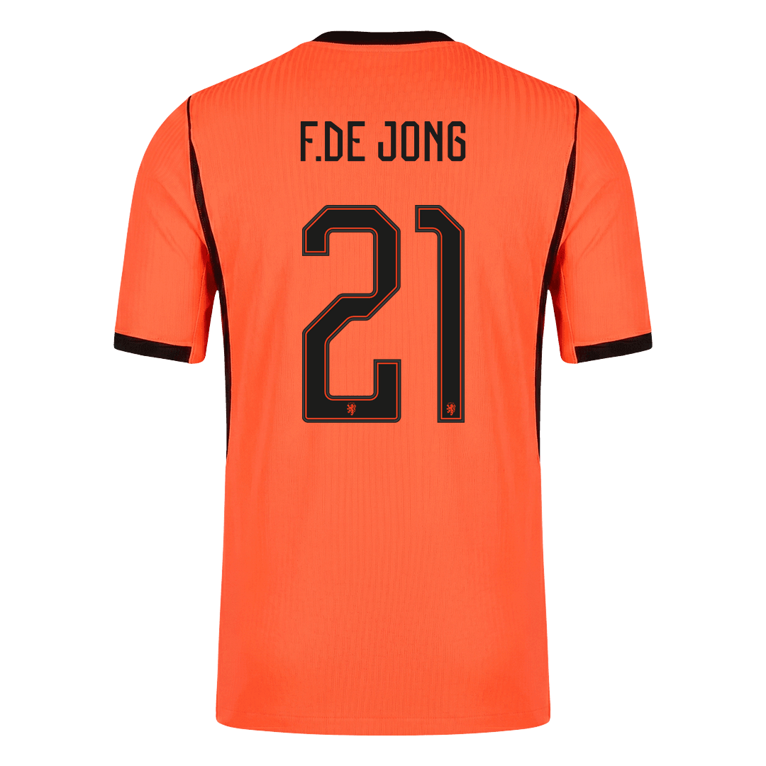 Authentic F.DE JONG #21 Netherlands Home Soccer Jersey 2026