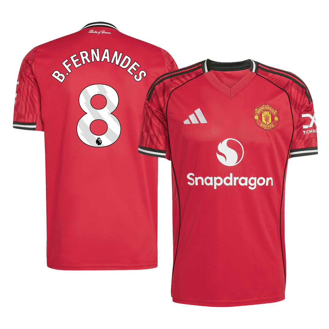 B.FERNANDES #8 Manchester United Home Soccer Jersey 2025/26 Red