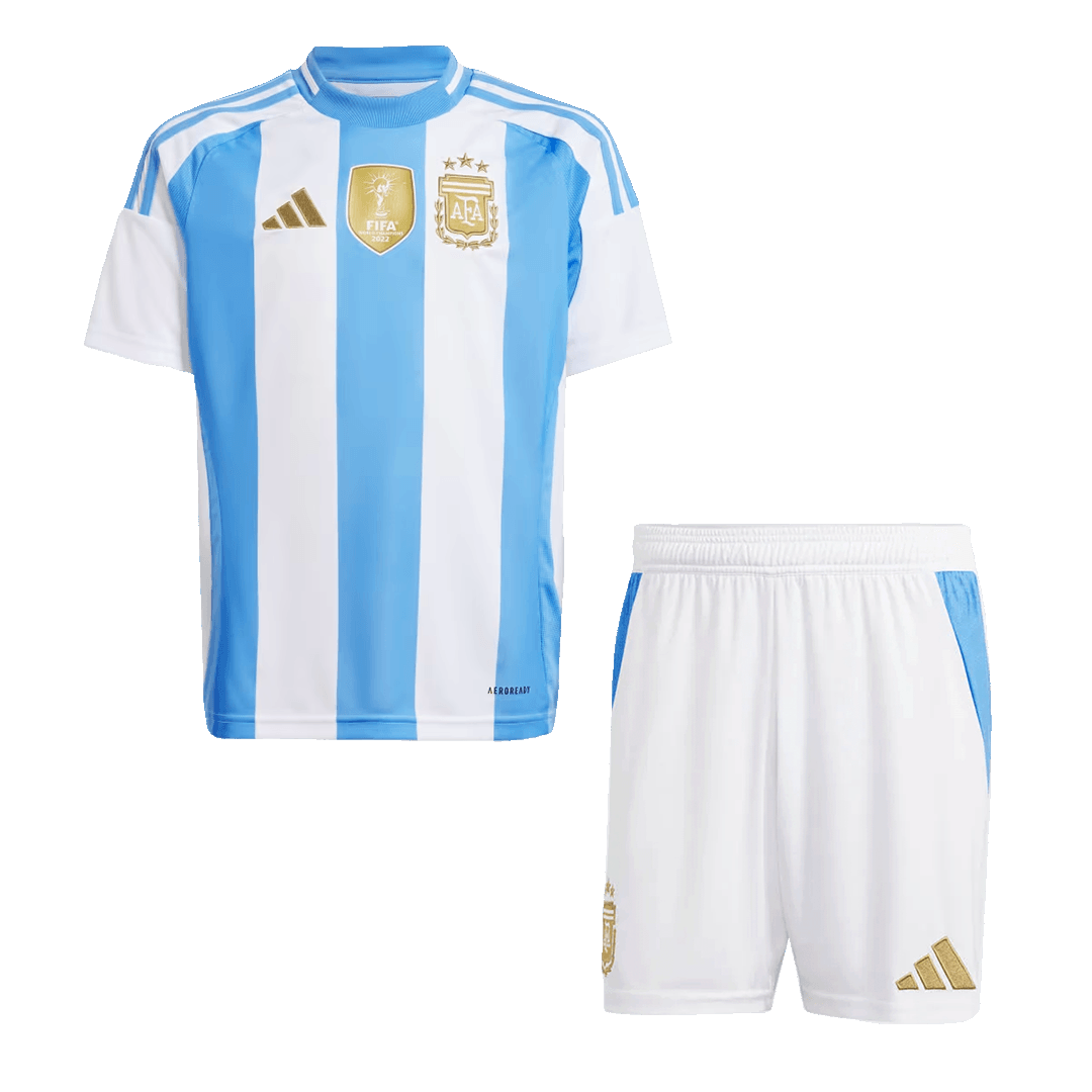 Kid's Argentina Home Soccer Jersey Kit(Jersey+Shorts) 2024