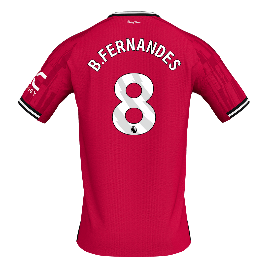 B.FERNANDES #8 Manchester United Home Soccer Jersey 2025/26 Red
