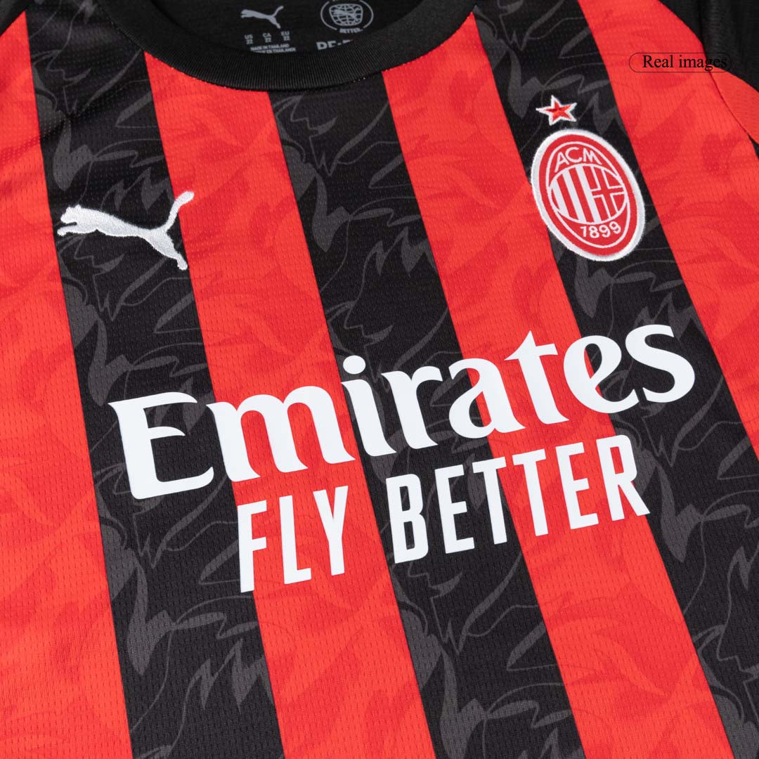 Kid's AC Milan Home Soccer Jersey Kit(Jersey+Shorts+Socks) 2025/26 Red&Black