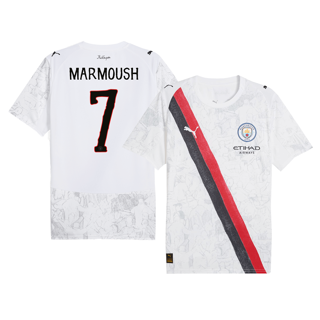 MARMOUSH #7 Manchester City KidSuper Soccer Jersey 2025/26 White - Club World Cup