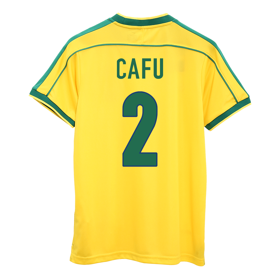 CAFU #2 Retro 1998 Brazil Home Soccer Jersey - World Cup