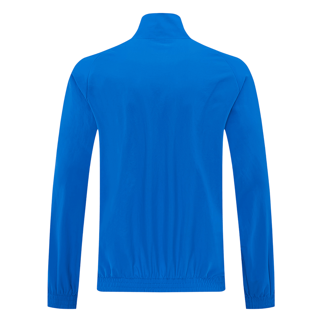 Men 2026 Real Madrid Half-Zip Windbreaker Jacket Blue