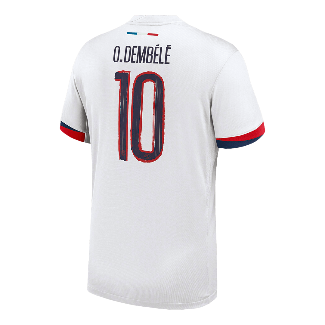 O.DEMBÉLÉ#10 PSG Away Soccer Jersey 2024/25 White - UCL