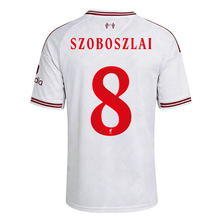 SZOBOSZLAI #8 Liverpool Away Soccer Jersey 2026/27 White - UCL
