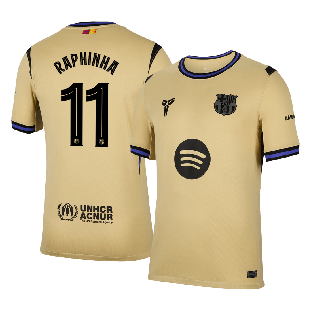 RAPHINHA #11 Barcelona Away Soccer Jersey 2025/26 Yellow - UCL