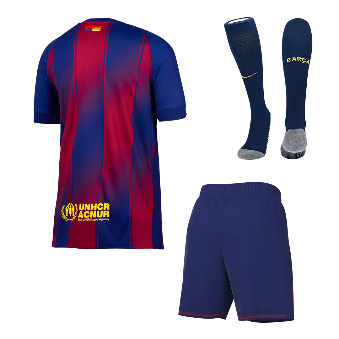 Kid's Barcelona Home Soccer Jersey Kit(Jersey+Shorts+Socks) 2025/26 Red&Blue