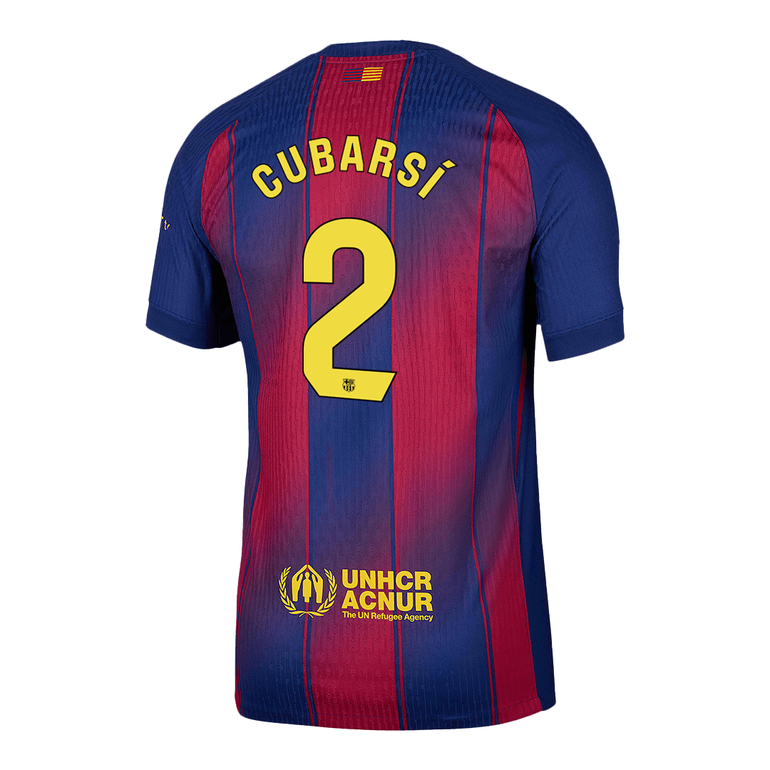 Authentic CUBARSÍ #2 Barcelona Home Soccer Jersey 2025/26 Red&Blue