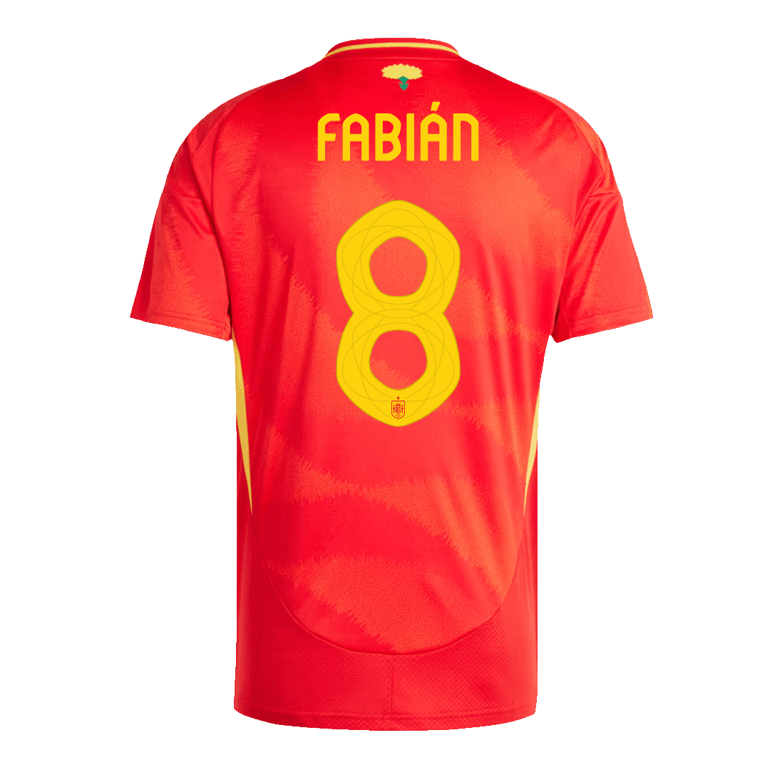 FABIÁN #8 Spain Home Soccer Jersey Euro 2024