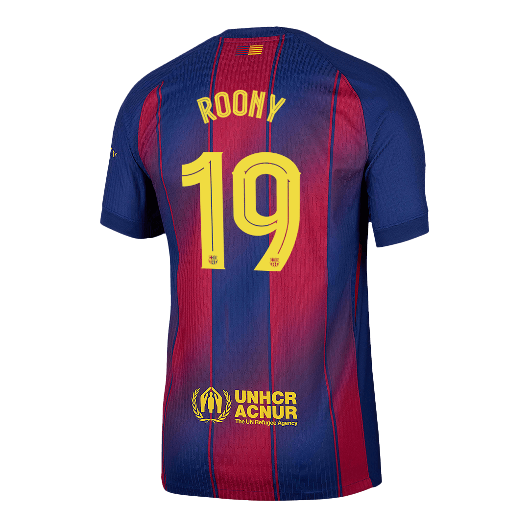 ROONY #19 Authentic Barcelona Home Soccer Jersey 2025/26 Red&Blue - UCL