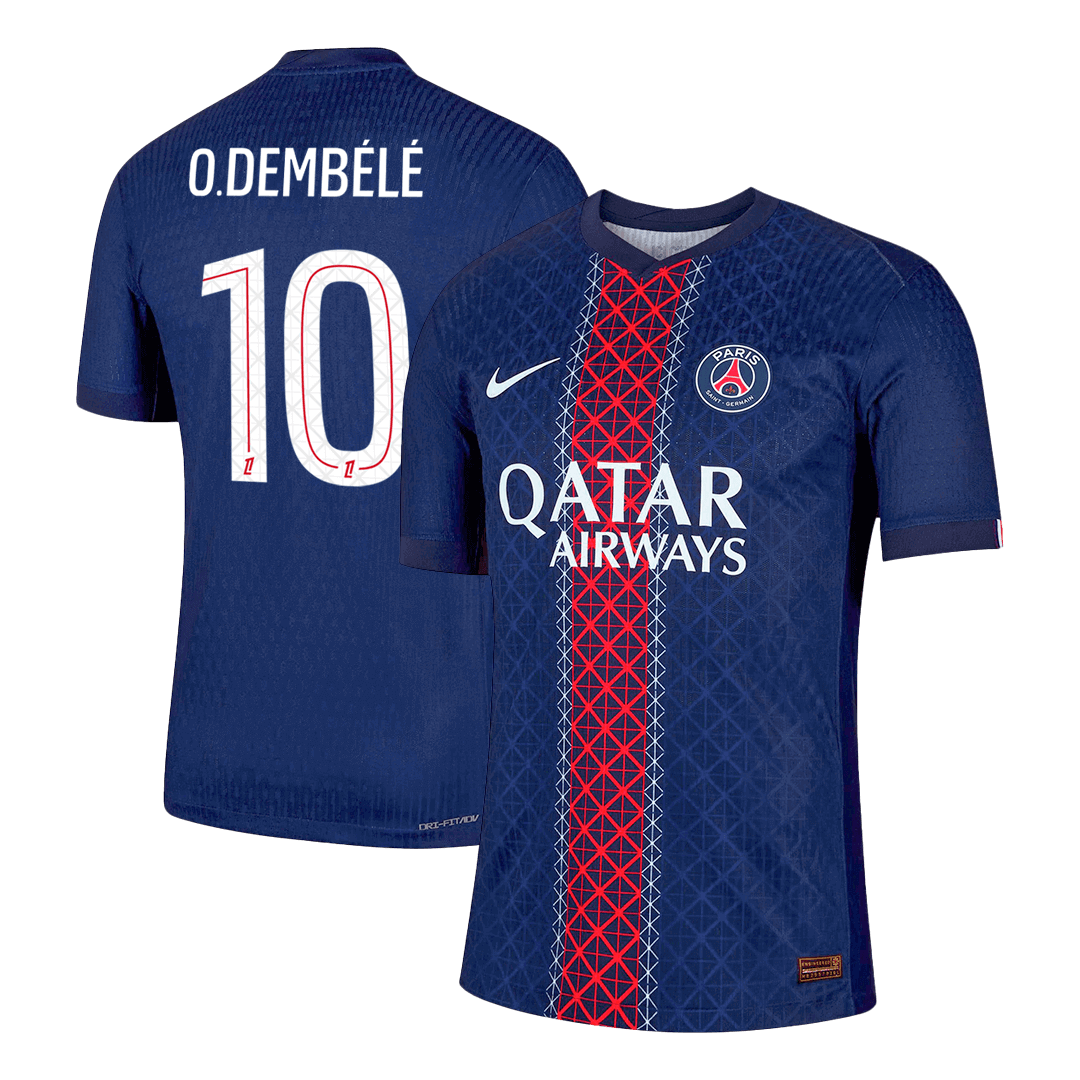 Authentic O.DEMBÉLÉ #10 PSG Home Soccer Jersey 2025/26 Navy