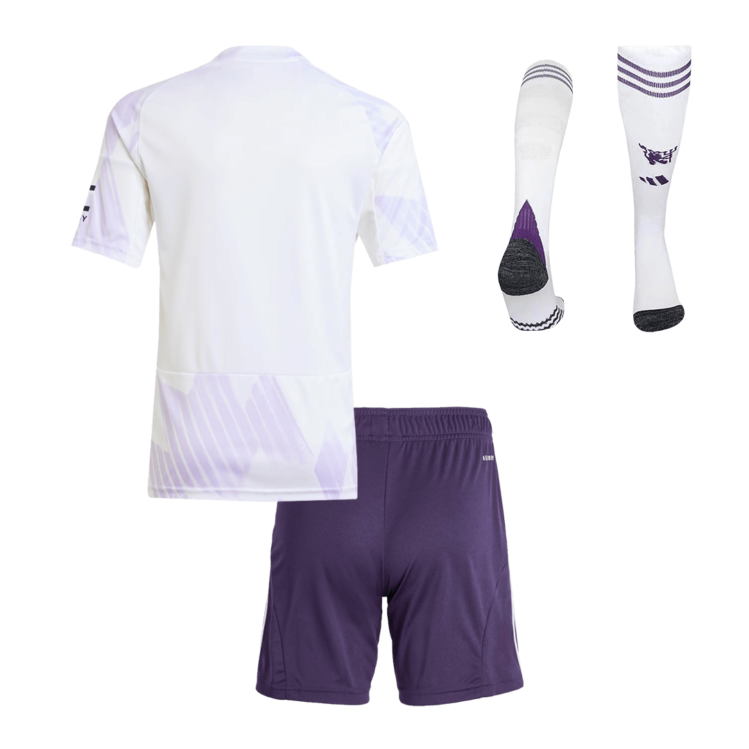 Kid's Manchester United Away Soccer Jersey Kit(Jersey+Shorts+Socks) 2025/26 White
