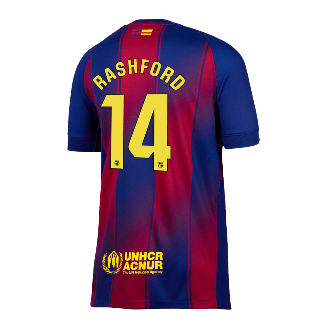 RASHFORD #14 Barcelona Home Soccer Jersey 2025/26 Red&Blue