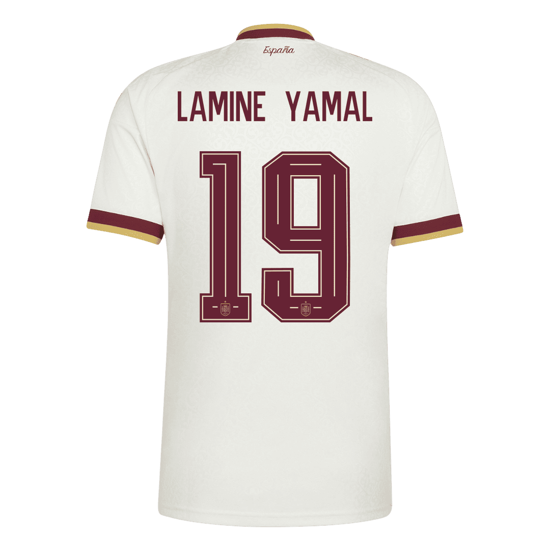 LAMINE YAMAL #19 Spain Champion Edition Away Soccer Jersey World Cup 2026 White