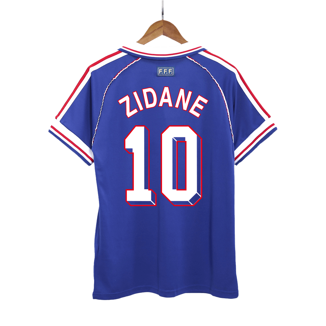 Retro ZIDANE #10 1998 France Home Soccer Jersey