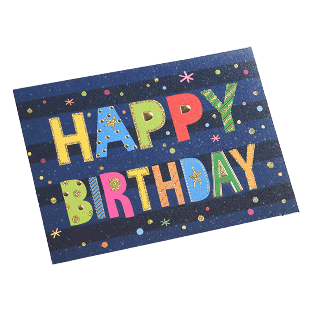 Custom Colored Letters Birthday Card Navy football shirt 2025/26