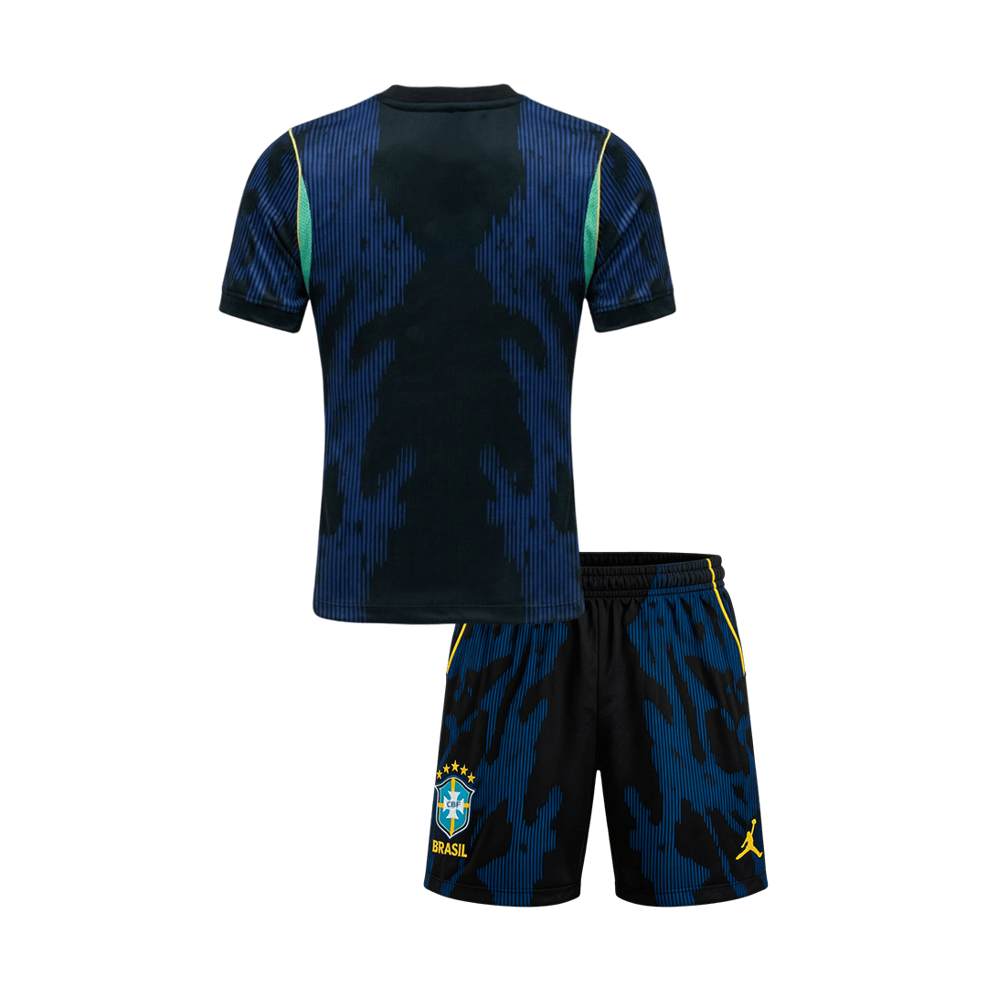 Kid's Brazil Away Soccer Jersey Kit(Jersey+Shorts) 2026