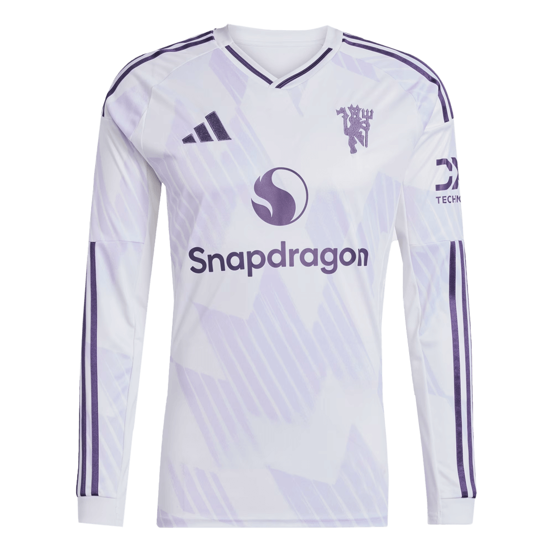 Manchester United Away Long Sleeve Soccer Jersey 2025/26 White