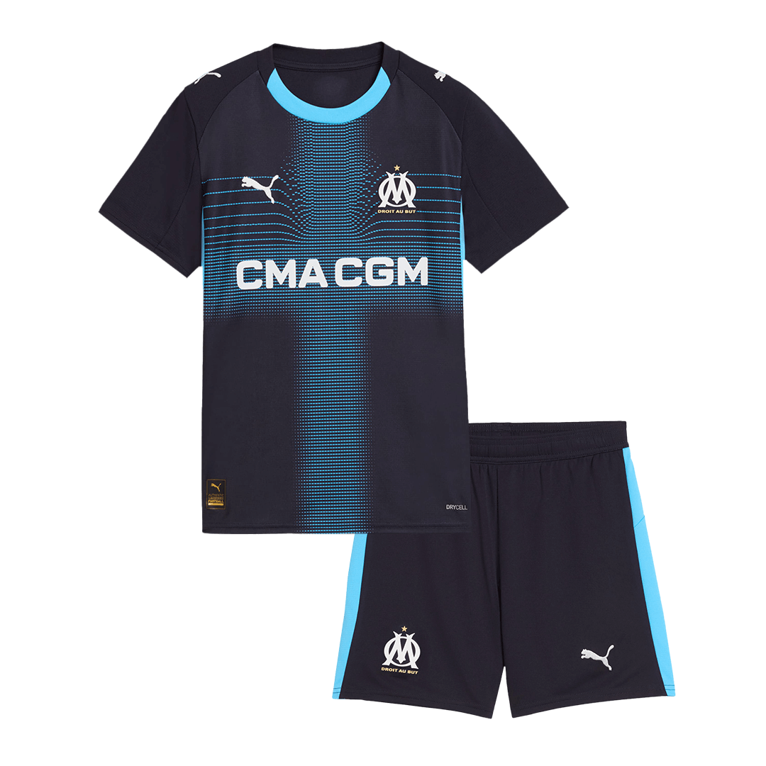Kid's Marseille Away Soccer Jersey Kit(Jersey+Shorts) 25/26 Navy