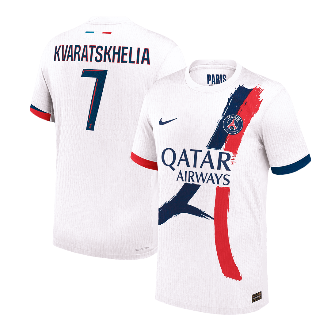 Authentic KVARATSKHELIA #7 PSG Away Soccer Jersey 2024/25 White
