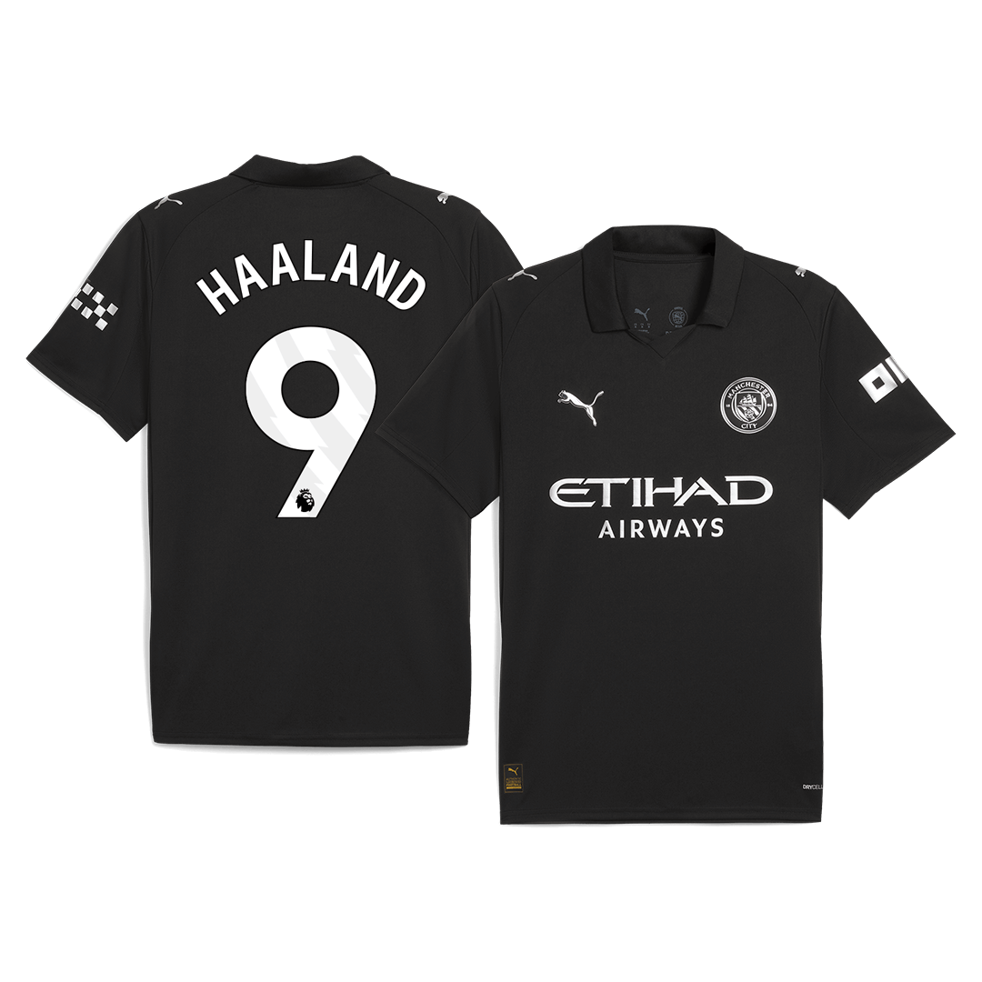 HAALAND #9 Manchester City Away Soccer Jersey 2025/26 Black