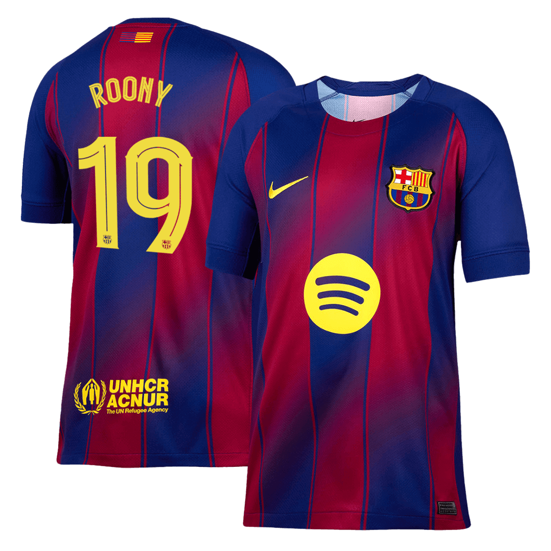 ROONY #19 Barcelona Home Soccer Jersey 2025/26 Red&Blue - UCL