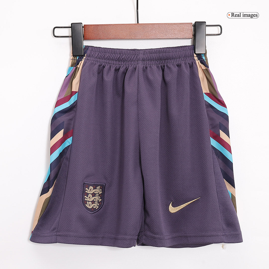 Kid's England Away Soccer Jersey Kit(Jersey+Shorts) Euro 2024