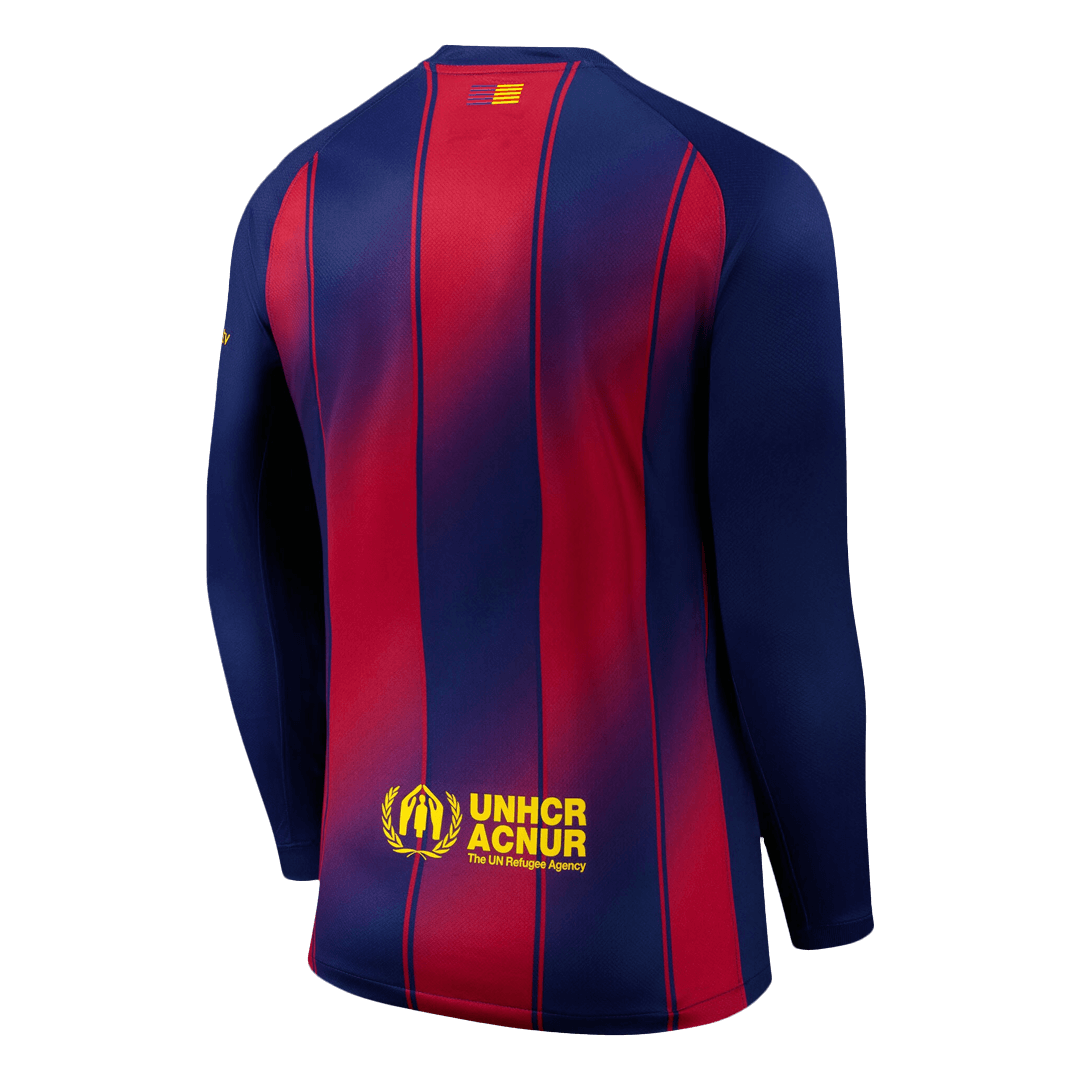25/26 Barcelona Home Long Sleeve Soccer Jersey Red&Blue