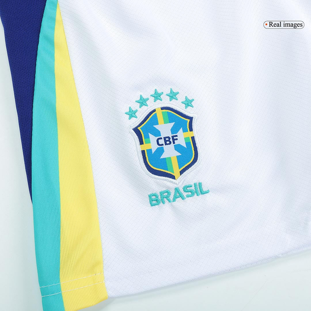 Kid's Brazil Away Soccer Jersey Kit(Jersey+Shorts+Socks) Copa America 2024