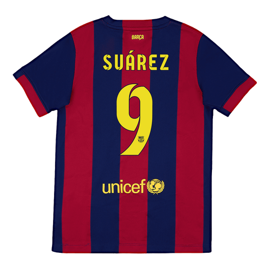Retro SUÁREZ  #9 2014/15 Barcelona Home Soccer Jersey
