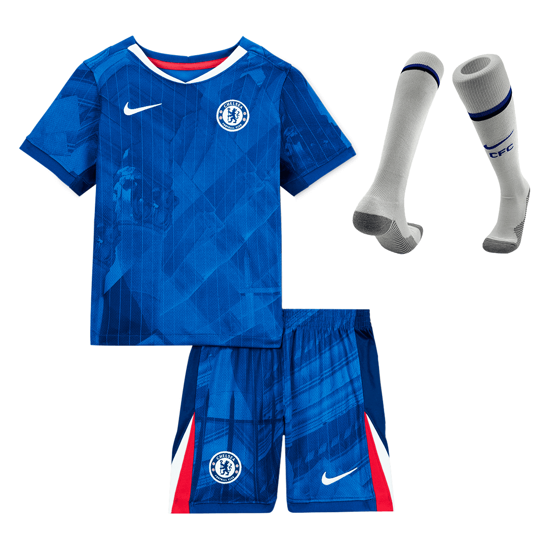 Kid's Chelsea Home Soccer Jersey Kit(Jersey+Shorts+Socks) 2025/26 Blue