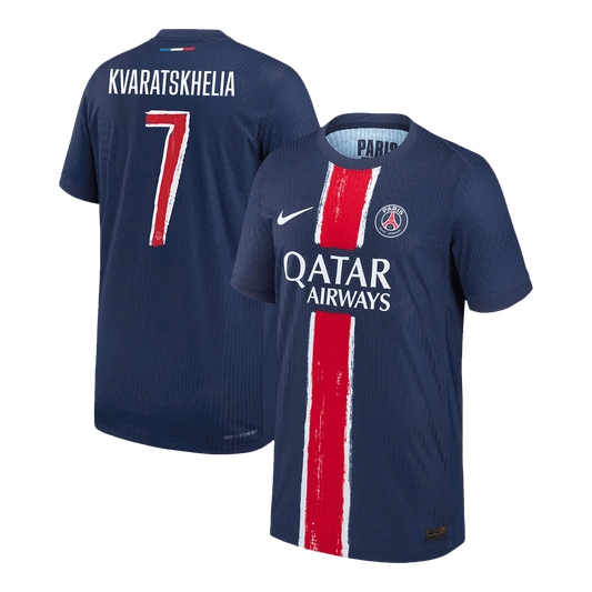 Authentic KVARATSKHELIA #7 PSG Home Soccer Jersey 2024/25 Navy - UCL