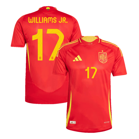 Authentic WILLIAMS JR. #17 Spain Home Soccer Jersey Euro 2024
