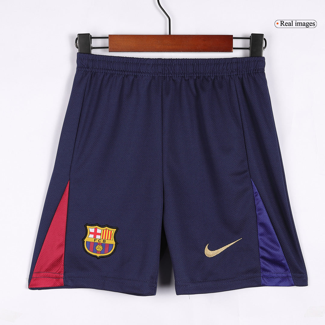Kid's Barcelona Home Soccer Jersey Kit(Jersey+Shorts) 2024/25 Spotify Logo Without Text