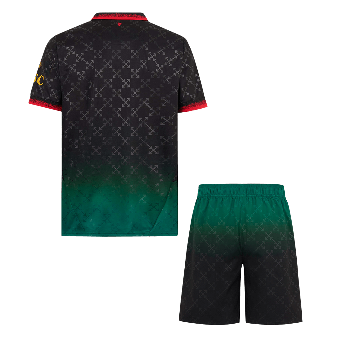 AC Milan Fourth Away Soccer Jersey Kit(Jersey+Shorts) 2024/25 Green&Black