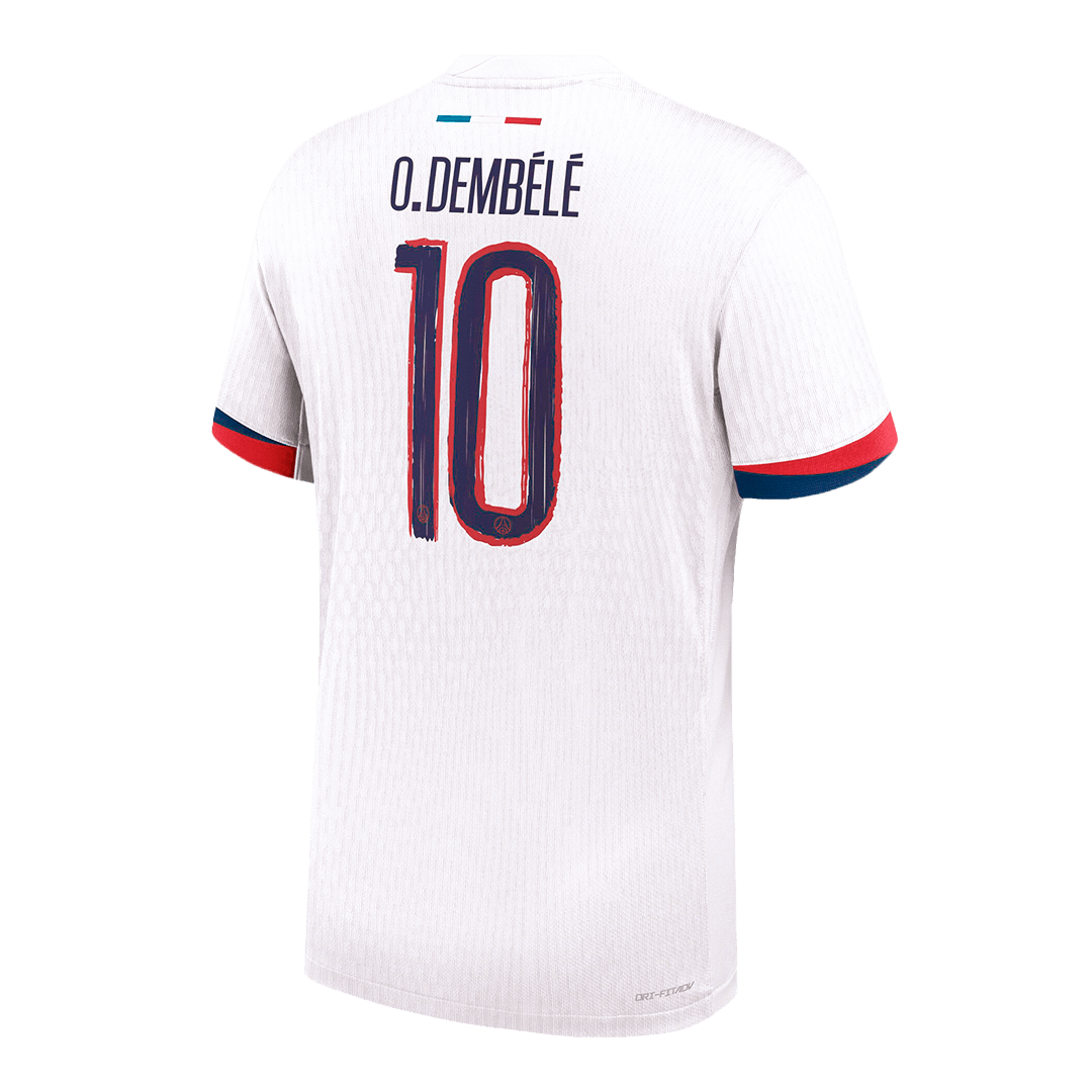 Authentic O.DEMBÉLÉ#10 PSG Away Soccer Jersey 2024/25 White - UCL