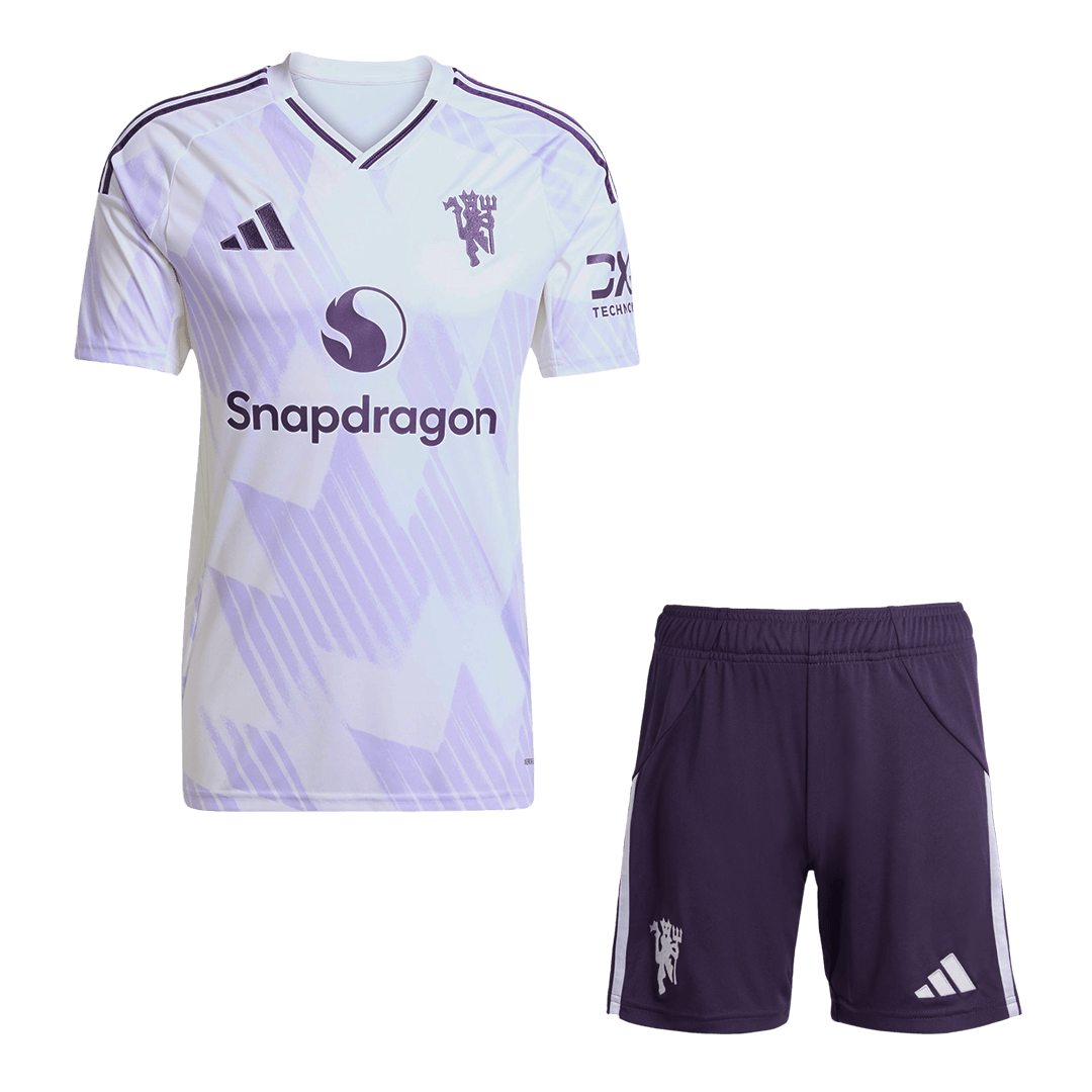 Manchester United Away Soccer Jersey Kit(Jersey+Shorts) 2025/26 White