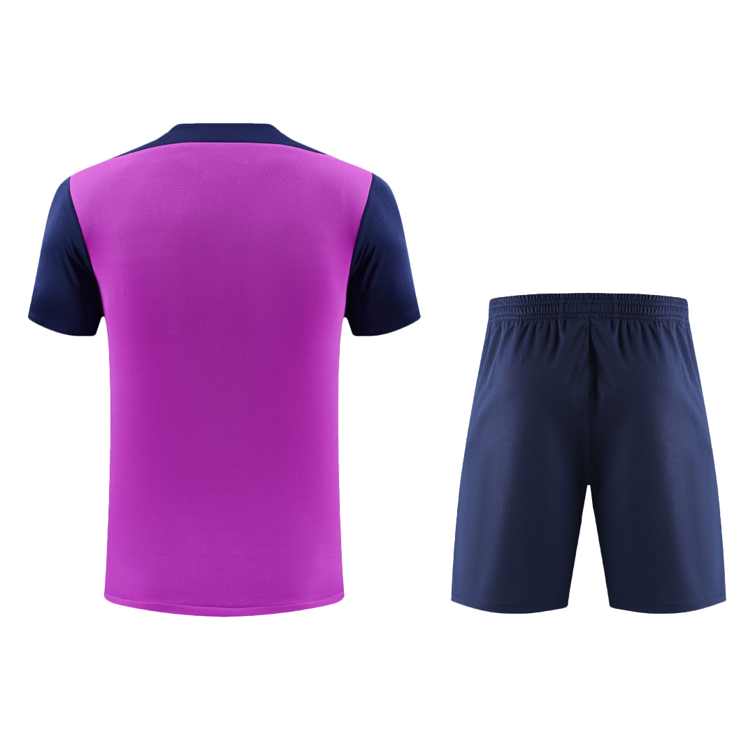 Barcelona Pre-Match Training Soccer Jersey Kit(Jersey+Shorts) 2025/26 Purple