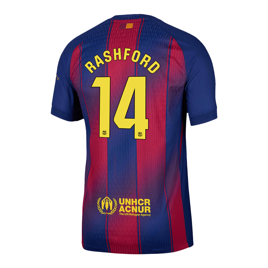 Authentic RASHFORD #14 Barcelona Home Soccer Jersey 2025/26 Red&Blue