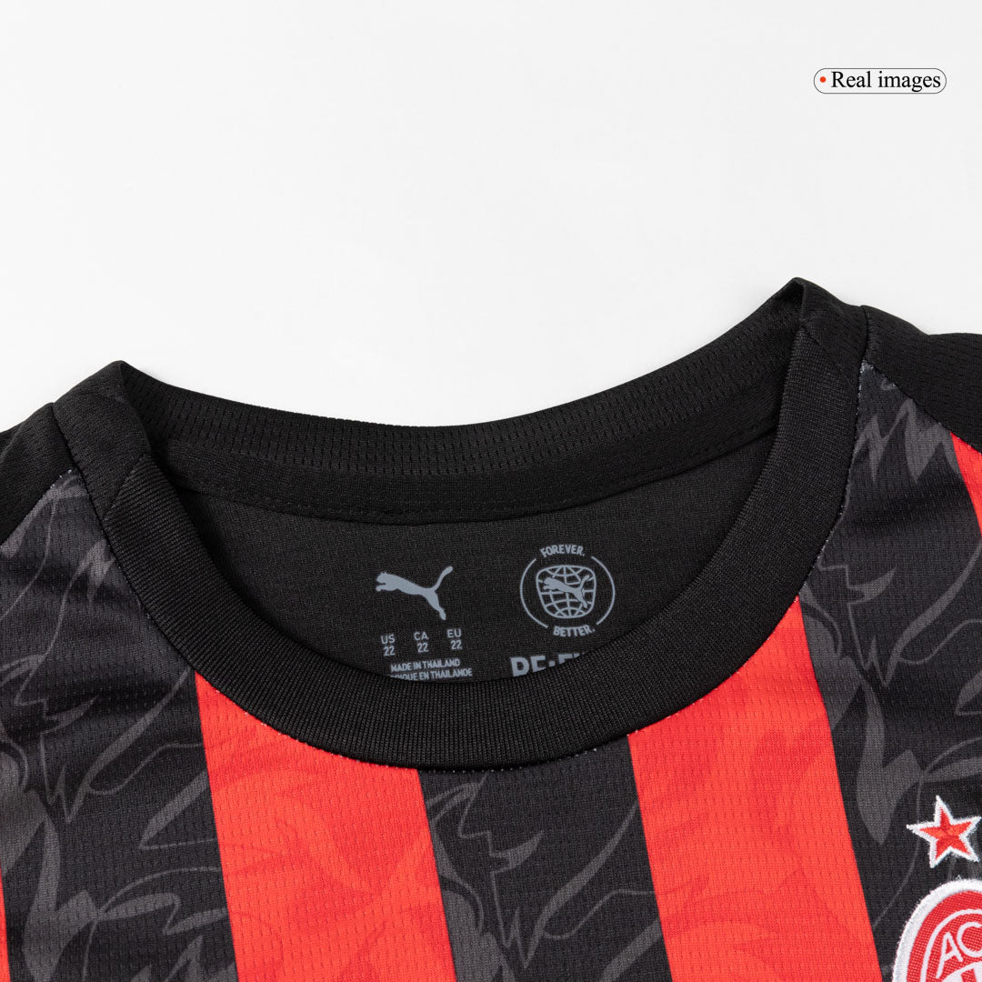 Kid's AC Milan Home Soccer Jersey Kit(Jersey+Shorts+Socks) 2025/26 Red&Black