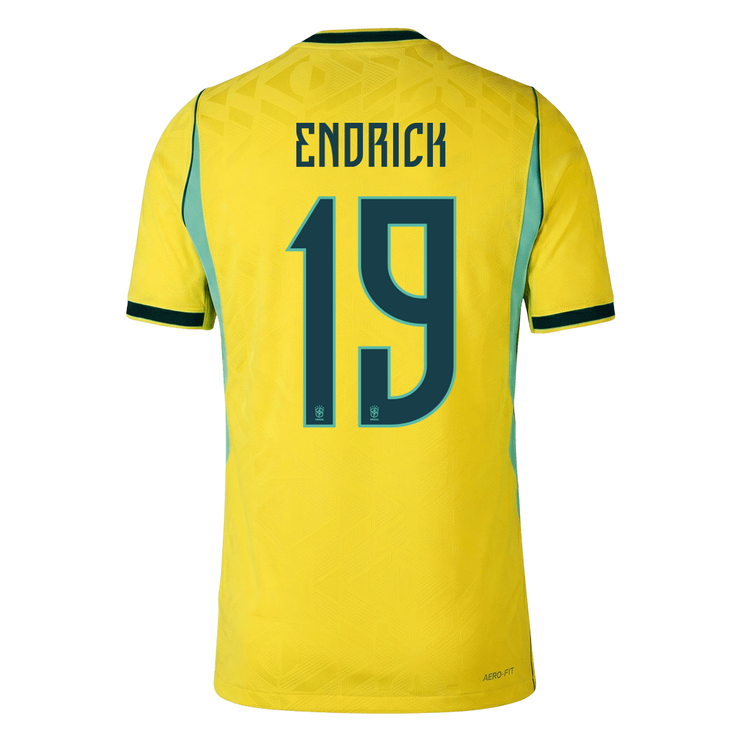 Authentic ENDRICK #19 Brazil Home Soccer Jersey 2026