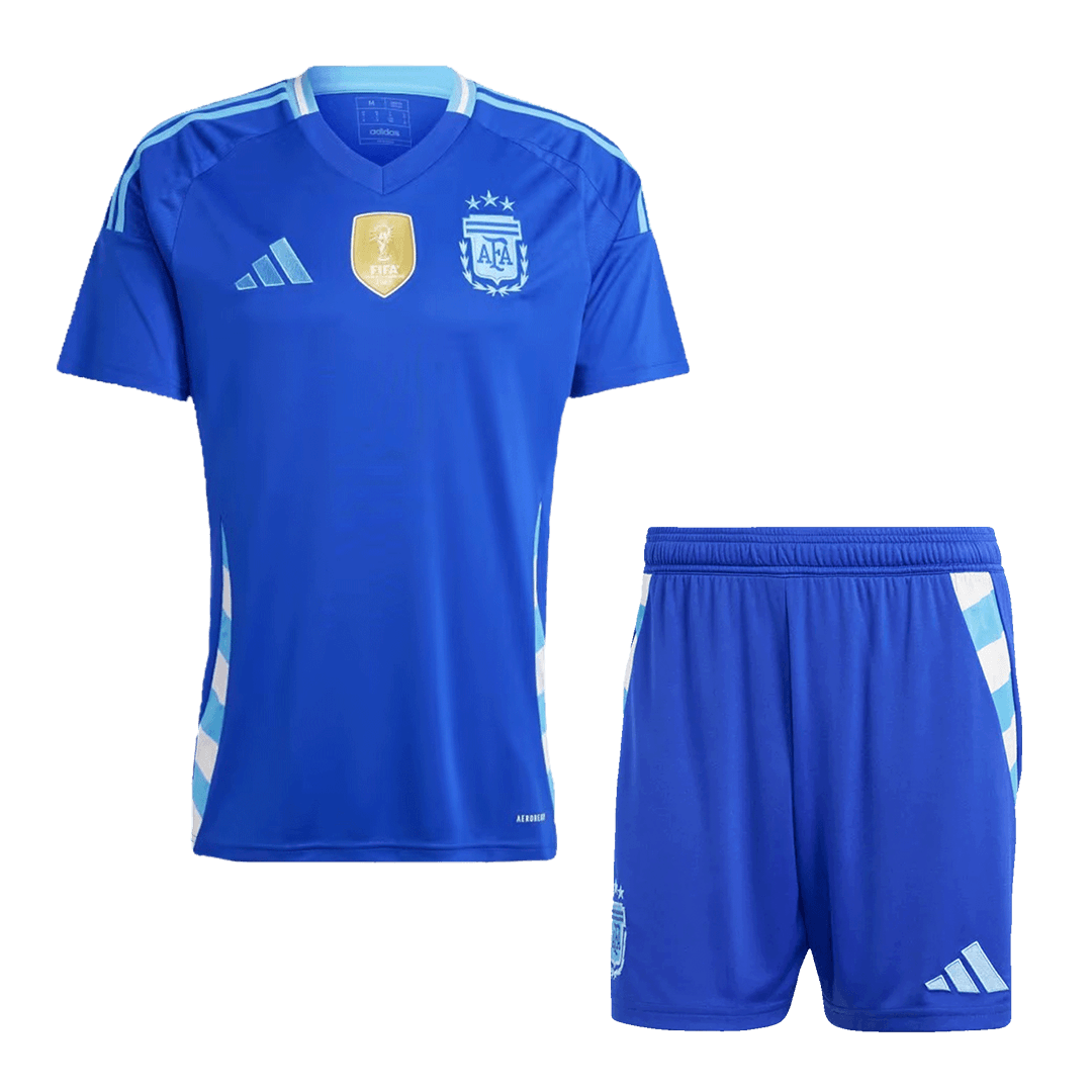 Men's Argentina Away Soccer Jersey Kit  (Jersey+Shorts) 2024