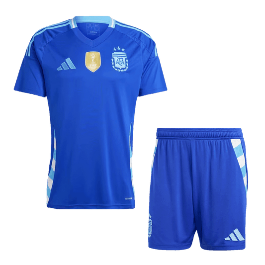 Men's Argentina Away Soccer Jersey Kit  (Jersey+Shorts) 2024