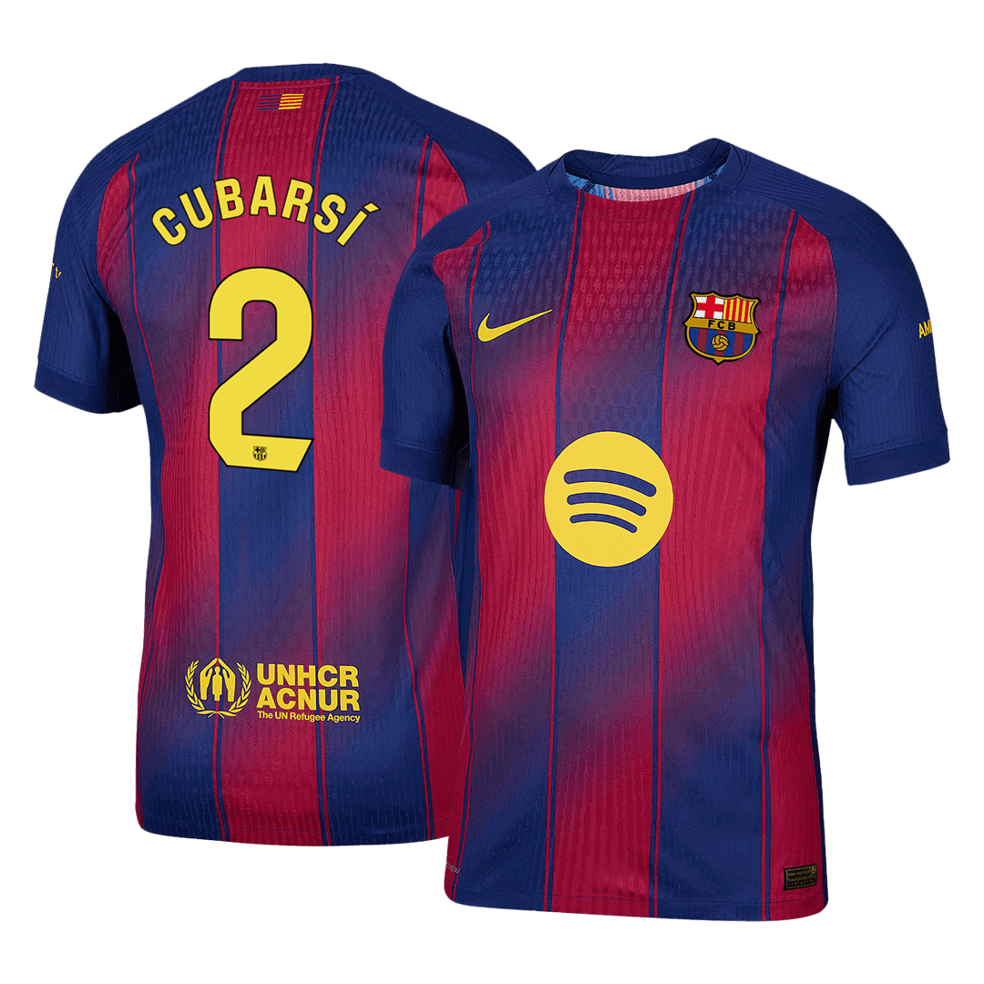 Authentic CUBARSÍ #2 Barcelona Home Soccer Jersey 2025/26 Red&Blue