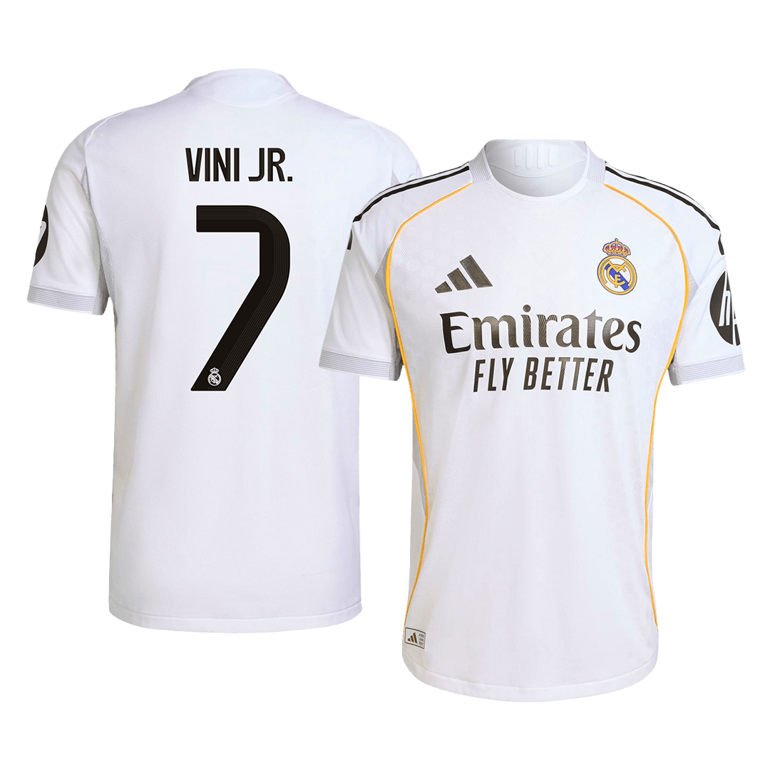 VINI JR. #7 Authentic Real Madrid Home Soccer Jersey 2025/26 White