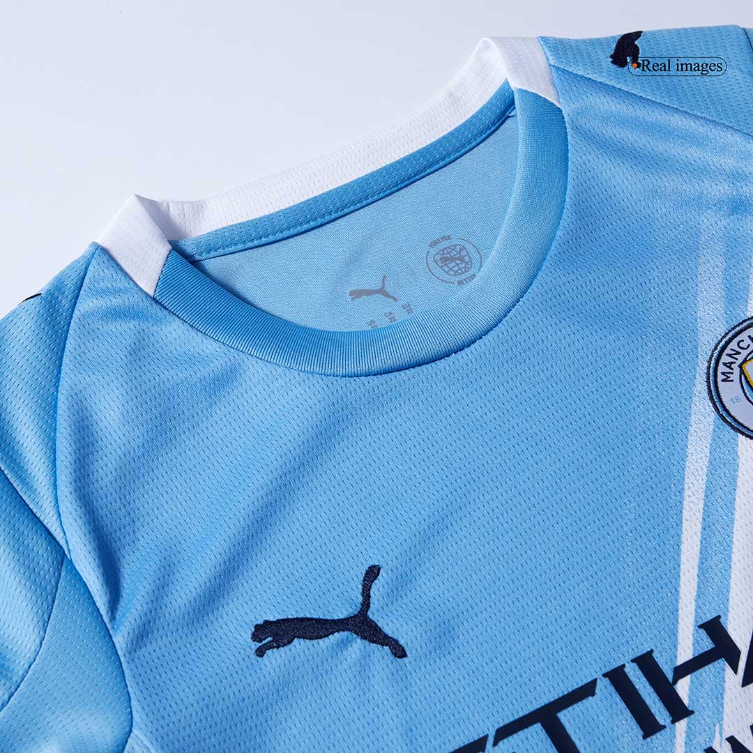 Kid's Manchester City Home Soccer Jersey Kit(Jersey+Shorts+Socks) 2025/26 Blue