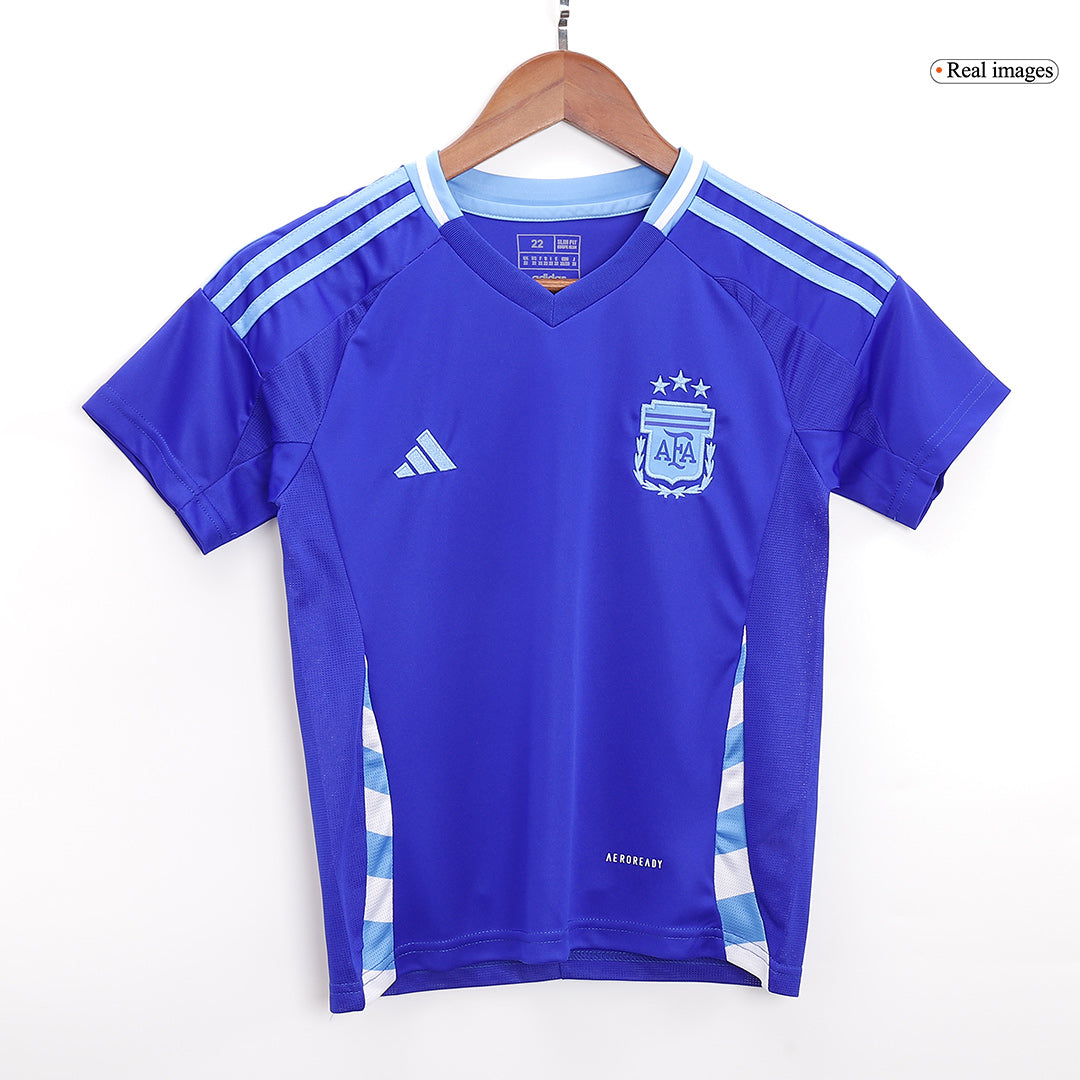 Kid's Argentina Away Soccer Jersey Kit(Jersey+Shorts) 2024